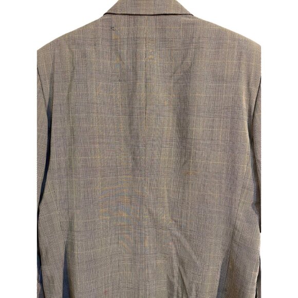ROGATIS Brown Tweed Plaid Print Men's Vintage Suit Jacket Blazer Sz. S / M - Picture 10 of 12
